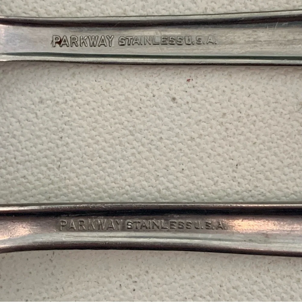 Parkway Stainless USA Dinner Spoon Fork Serving Flatware Silverware Lot Vintage